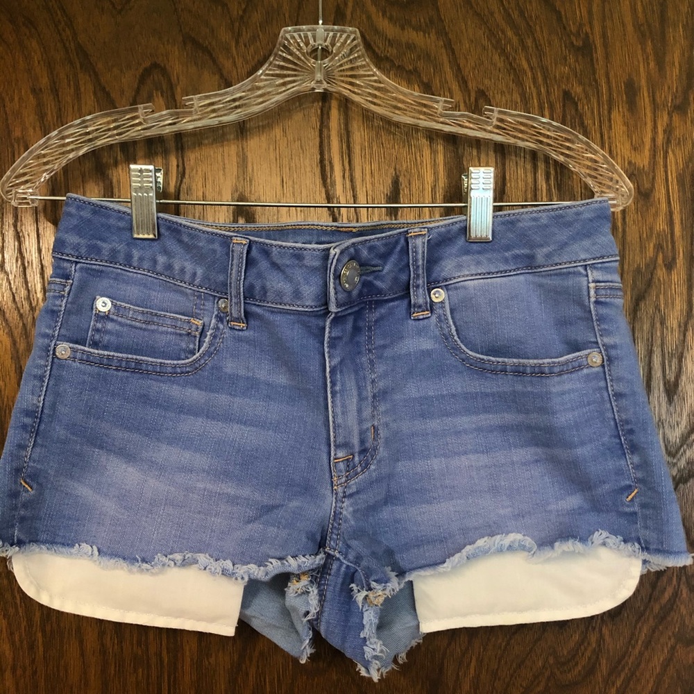Light blue jean shorts